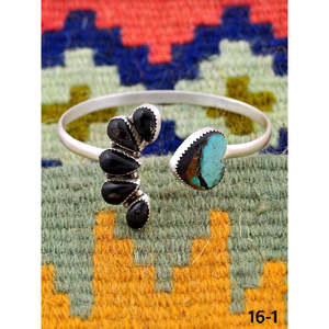 Southwest Handmade Black Jack Turquoise Sterling <b>Silver</b> Fashion <b>Cuff</b> <b>Bracelet</b> Elegant Black Jack Turquoise <b>Silver</b> <b>Cuff</b> for Women - Product Image 3