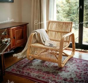 Silla de mimbre de bambú natural, muebles de exterior, silla de jardín de diseño moderno para sala de estar, balcón - Product Image 3