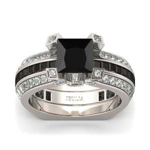 Jeulia Interchangeable Princess Cut Sterling <b>Silver</b> <b>Ring</b> <b>Set</b> for Anniversary - Product Image 3
