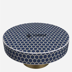 Tradebyd Modern Bone Inlay Console <b>Table</b> <b>with</b> Adjustable Floral Design Timeless Appeal for Bedrooms - Product Image 5