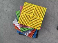 Tapis de sol de garage CYD, dalles de sol de garage modulaires rigides et colorées, emboîtables, en plastique pour atelier de détail automobile