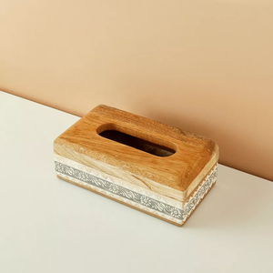 Cajas de pañuelos de Metal de madera hechas a mano de lujo, detalles artísticos, interiores refinados, diseño personalizable para el hogar y el hotel - Product Image 1