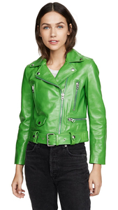Chaqueta de Motociclista de Cuero Genuino para Mujer, Invierno 2025, Nueva Moda, Forro de Satén, Forro de Nailon, Personalizada, Venta al por Mayor - Product Image 2
