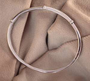 Classic Solid 925 Sterling <b>Silver</b> Hinged Cuff <b>Bracelet</b> Moissanite Statement Gift for <b>Men</b> and Women - Product Image 3