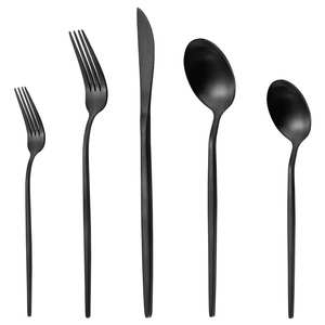 Ensemble de 6 couverts de luxe en argent Design moderne en acier inoxydable de qualité supérieure - Product Image 3