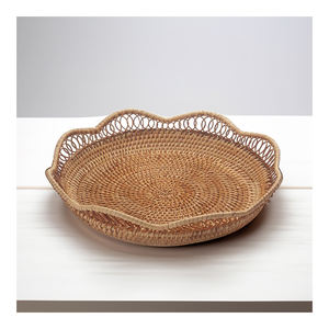 ถาดเสิร์ฟไม้ไผ่ทำด้วยมือเป็นมิตรต่อสิ่งแวดล้อมถาดหวายแบบชนบทหรูหราหรูหราขายส่ง Vietnam-SR2047ตกแต่งบ้าน - Product Image 1