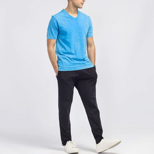 เสื้อยืดผู้ชายโอเวอร์ไซส์ทรงหลวมสำหรับซักเสื้อคอกลมแขนสั้นเสื้อลำลองซักกรดเสื้อเปล่าสำหรับผู้ชาย - Product Image 2