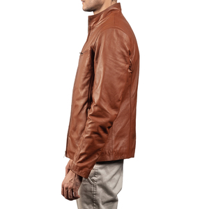 Chaqueta de Motociclista de Cuero para Hombre de Alta Calidad al por Mayor OEM con Logotipo Personalizado, Cuello Alto de Tela de Lona y Logotipo Frontal - Product Image 3