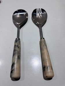 ช้อนไม้เรซินส้อมสลัดเซิฟเวอร์2ชิ้นเกรดอาหารมาใหม่ - Product Image 2