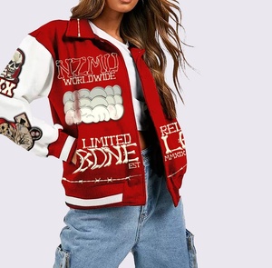 Chaquetas con letras de alta calidad para hombre, chaqueta universitaria de béisbol bordada con estampado personalizado al por mayor - Product Image 6