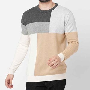 เสื้อสเวตเชิ้ตผู้ชายผ้าฝ้ายฟลีซคุณภาพสูง OEM 100% ทรงปกติ แขนยาว คอโอ ตัดต่อสี  แบบหนา  ปรับแต่งได้  ลาย 3 มิติ สำหรับฤดูใบไม้ร่วง - Product Image 6