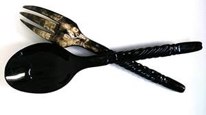 Cuillère à salade en corne de buffle 100% meilleure qualité pour taille personnalisée prix bon marché avec couleur corne Offre Spéciale naturelle faite à la main - Product Image 4