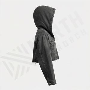 Veste en jean brodée personnalisée pour femme, boutonnée, respirante, surdimensionnée, de haute qualité, prix bas, tendance, streetwear, vêtements d'extérieur - Product Image 3