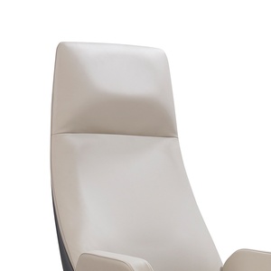 Silla de Oficina Ergonómica Perfecta con Altura Ajustable, Respaldo Cruzado, Base de Acero Inoxidable y Aluminio, Cuero Genuino, Giratoria e Inclinable, Ejecutiva - Product Image 3