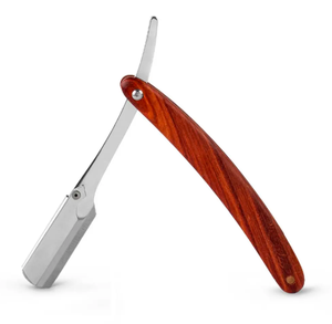 Maquinilla de afeitar recta hecha a mano con mango de madera, maquinilla de afeitar recta de seguridad clásica, se ajusta a media pieza, hoja de afeitar de doble filo de ANAAIF - Product Image 6