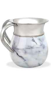 Copa de Lavado Judía de Acero Inoxidable con Calcomanía Gris Dorada Elegante de 5'' y 40 oz, Personalizada, para Lavabos - Product Image 2