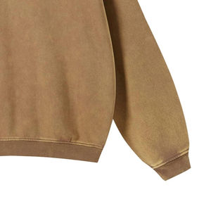 Sudadera con Capucha Extra Grande para Hombre, Lavada al Ácido, con Cierre y Dobladillo sin Rematar, Estilo Desgastado por el Sol, para Invierno - Product Image 6