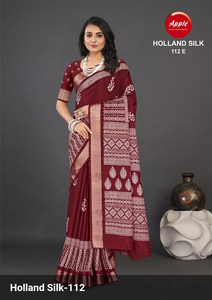 Premium Handloom Holland Silk Sarees Tissu Couleur assortie pour rideaux élégants et designers Holland Silk Saree Luxurious Sarees - Product Image 6