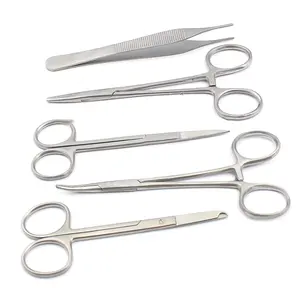 Novo 5 Pcs Sutura Lacreamon Set Scissors Forceps Hemostats Melhor vendedor Preço por atacado Fabricantes Fornecedor no Paquistão