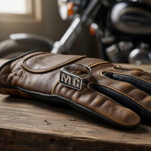 Anillo de motero con inicial MC de acero inoxidable para hombre, talla 8-14, SR82, letra inicial, vendedor estadounidense - Product Image 3