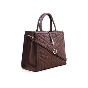 Bolso de mano formal marrón P35553, decoración de borlas, elegante bolso informal con dos asas, ODM diseño clásico, cuero genuino PU - Product Image 3
