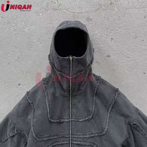 เสื้อมีฮู้ดแนวสตรีทฮิปฮอปสไตล์วินเทจสไตล์ฮาราจูกุสำหรับผู้ชายผู้หญิงชุดฤดูหนาวแบบโอเวอร์ไซส์พิมพ์ลายปักโฟมแบบประกบกัน - Product Image 4