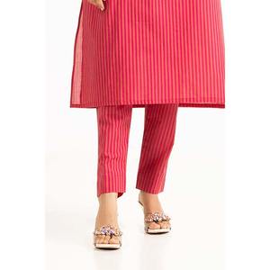 Pantalon d'été décontracté taille XL, respirant, doux, tissé, à taille élastique, teint en fil, coloré, taille haute, jambe large, froissé - Product Image 1