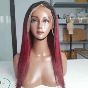 100% extensions de cheveux humains vierges vietnamiens bruts longue perruque bordeaux vague profonde boucles crépues transparentes pour dentelle petite - Product Image 1