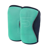 Genouillère de compression professionnelle en néoprène épais et flexible avec impression de logo personnalisé pour musculation et exercice en salle de sport