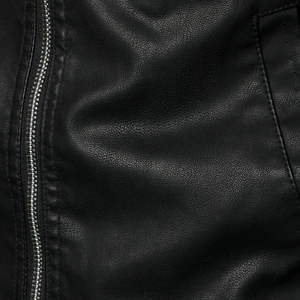 Veste universitaire en cuir véritable enduit unisexe col montant à capuche style vintage pour hommes-Mode de gros - Product Image 6