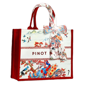 Sacs de courses en jute écologiques avec fermeture éclair, poignée longue, motif lettres, pour femmes, fabriqués au Vietnam - Product Image 3