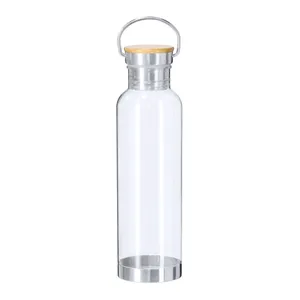 Bottiglia d'Acqua in RPET e Bambù, Contenitore Ecologico per Bevande - Product Image 1