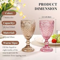 Ensemble de verres à vin vintage soufflés à la main, verres à eau en verre, capacité de 310 ml, pour la fête des mères, mariage, vacances