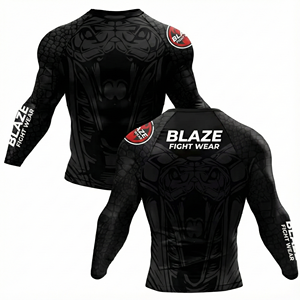 Personaliza Tu Propio Logotipo, Camiseta de Compresión Sublimada de Manga Larga para MMA, BJJ, Rashguard para Hombre - Product Image 3