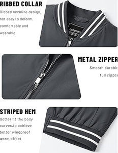 Chaqueta Bomber de Lana 100% Personalizada de Alta Calidad, Estilo Vintage, Ajustada, Ligera, Tipo Béisbol, Cortavientos - Product Image 4