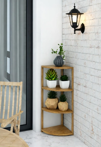 Estante de Madera Triangular de 4 Niveles, Estante de Almacenamiento en Esquina para Baño y Sala de Estar - Product Image 3