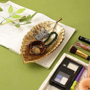 Metal Leaf Serving <b>Platter</b> Vintage Design Serving Tray for Home or Special Occasions Stoneware Dishes - Product Image 1
