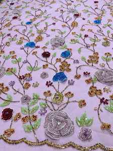 High Quality Imported Beaded Handwork Fabric with Heavy Beads Unique Feature for Elegant <b>Evening</b> <b>Dresses</b> - Product Image 2