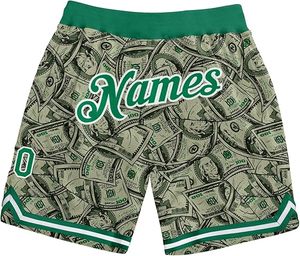 Short streetwear vintage pour homme Short de basket-ball à double maille uni rétro avec impression personnalisée - Product Image 5