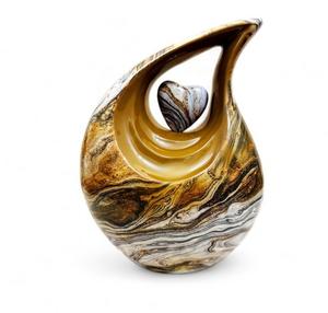 โกศทรงหยดน้ำตาสำหรับมนุษย์ขี้เถ้าโกศใส่ในงานศพโกศเงินสีแดงสลักสำหรับผู้ใหญ่ขนาดใหญ่สำหรับคนที่คุณรัก - Product Image 1