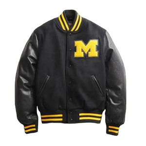 2025 Customizable Coated Canvas Varsity Jacket with Stand Collar Front Logo-Breathable Custom Printed Unisex Streetwear - Product Image 1