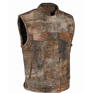 100% Chaleco de cuero Original superventas nuevo chaleco de cuero personalizado para hombres Chaleco de cuero completamente personalizado - Product Image 3