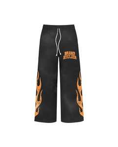 Conjunto de chándal acampanado de algodón 100% de 500gsm personalizado para hombre, chándal holgado de lana con capucha de gran tamaño para invierno, patrón sólido - Product Image 5