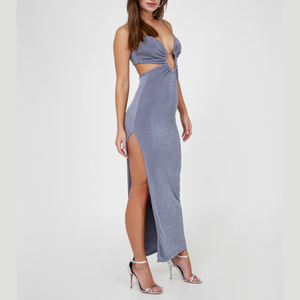 ชุดเดรสราตรีผ้ามันเงาสำหรับสตรีวัสดุยืดพร้อมหัวเข็มขัดแบบตัดทำจากเวียดนามเอวธรรมชาติเป็นมิตรต่อสิ่งแวดล้อม - Product Image 3