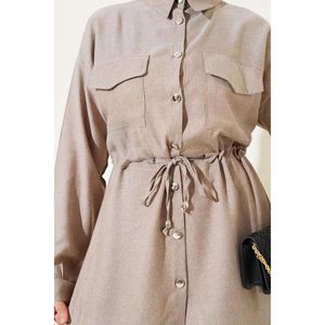 Ensemble de 2 pièces avec double poche poitrine en métal boutonné Beige - Product Image 4