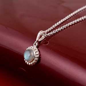 Labradorite Brass <b>Bedded</b> Pendant Silver Plated Geometric Wholesale Pendant - Product Image 6