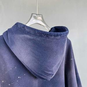 Sudadera con capucha personalizada de gran tamaño de fabricantes de lavado ácido de peso pesado para hombres al por mayor - Product Image 1