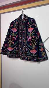 Floral Embroidered Velvet Jacket Handcrafted Boho Suzani Coat Suzani Style <b>bird</b> Design Velvet Suzani Jacket - Product Image 5