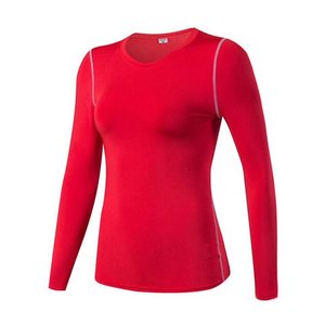 Camiseta de manga corta deportiva de compresión para mujer, camiseta transpirable para entrenamiento activo - Product Image 5