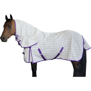 Tapis de cheval de qualité supérieure feuille de mouche d'été couverture d'équitation tissu de maille coquille coton remplissage Nylon fournisseur indien direct - Product Image 1